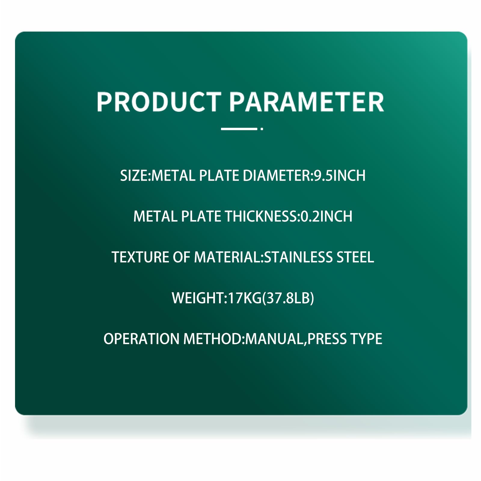 WYDDDARY Household Manual Pizza Dough Press 9.5inch Stainless Steel Pastry Dough Press