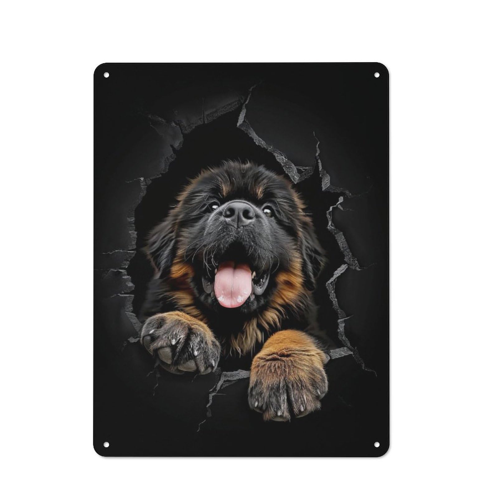 Tibetan Mastiff Vintage Tin Sign 40x30cm, Rustic Bistro Wall Plaque for Kitchen, Cafe, Pantry Or Dining Room
