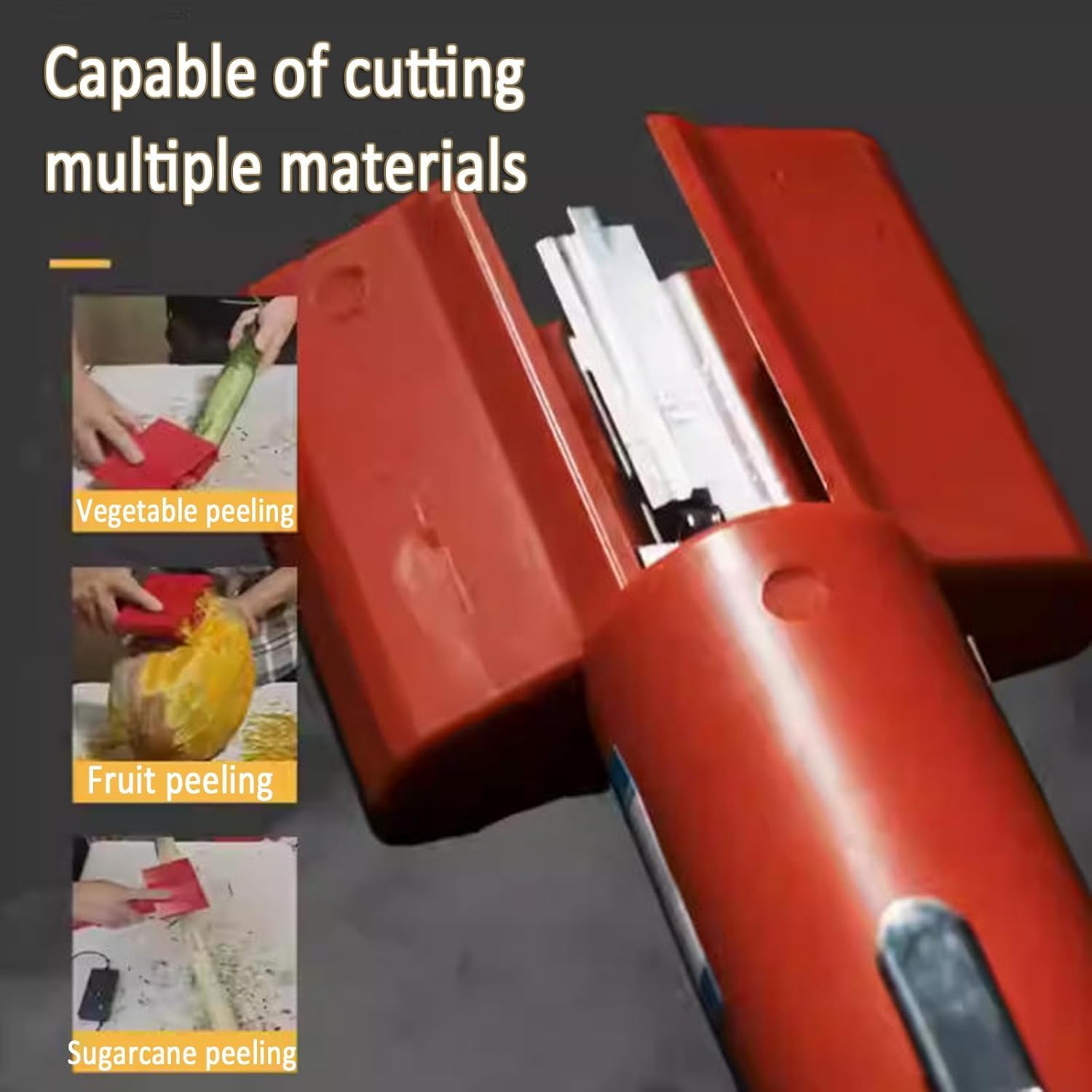 Máquina rascadora automática de caña de azúcar con cubierta protectora y motor de cobre puro para pelar eficientemente varias frutas y verduras