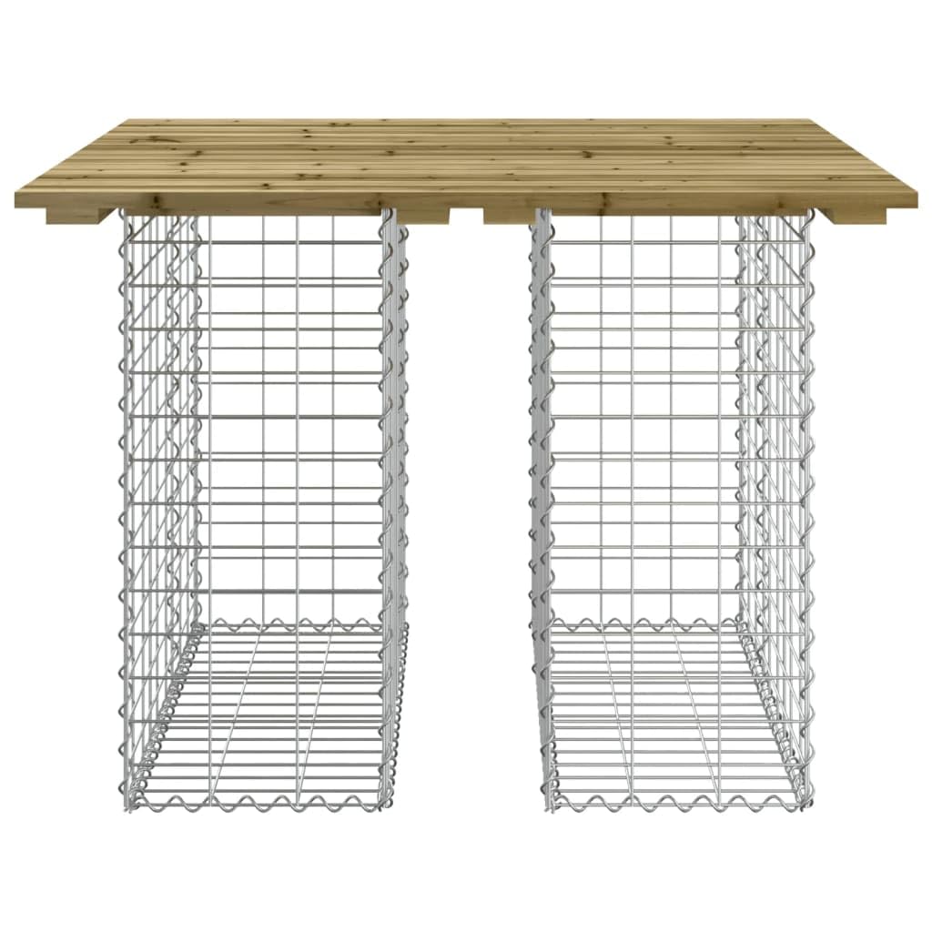 Banco jardín Cesta gaviones Madera Pino impregnada 100x102x72cm, Banco Jardin Exterior, Banco Terraza, Muebles De Exterior Jardin, Muebles De Terraza 834370