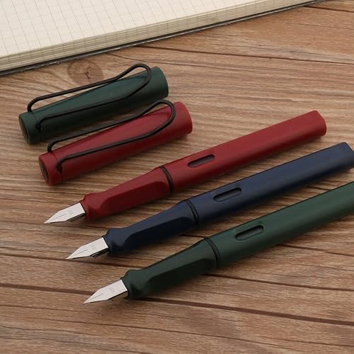 KIANSLA Fountain pen Posture Correction Fountain Pen Ef F Nib Fountain Pen Stationery Office Supplies Writing Pens Frosted BlueredGreen (Color  Red
