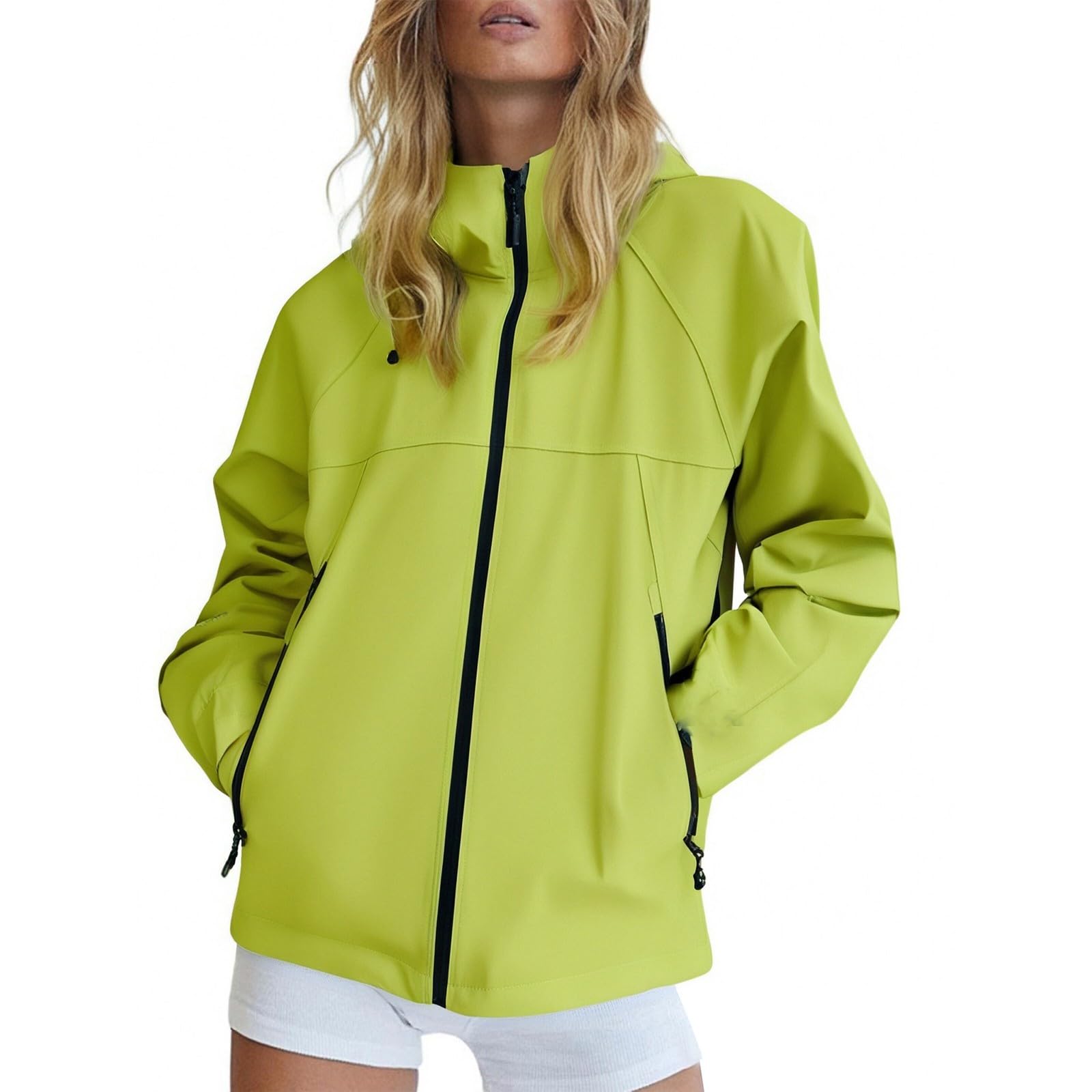 Generisch Chaqueta ligera para mujer otoño impermeable impermeable cálido