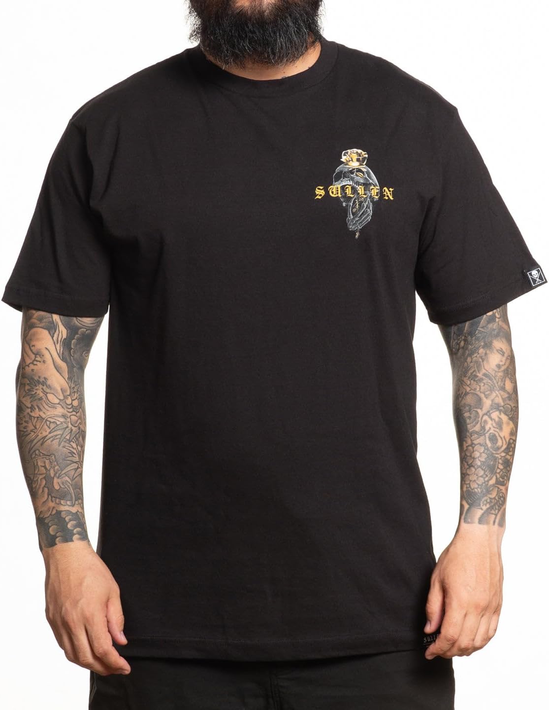 Sullen Men's Rose Gold Tattoo Lifestyle Graphic Standard Short Sleeve Tee Black