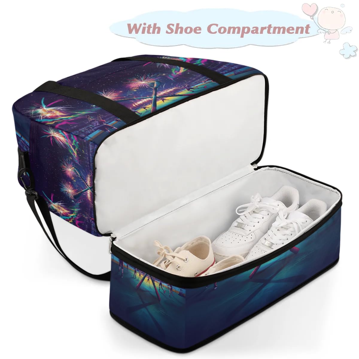 Sac de sport de hockey pour homme et femme, sac de week-end, sac fourre-tout pliable et séparé, 47 l pour sport, gym, yoga, couleur, 47 L, Organiseur de sac