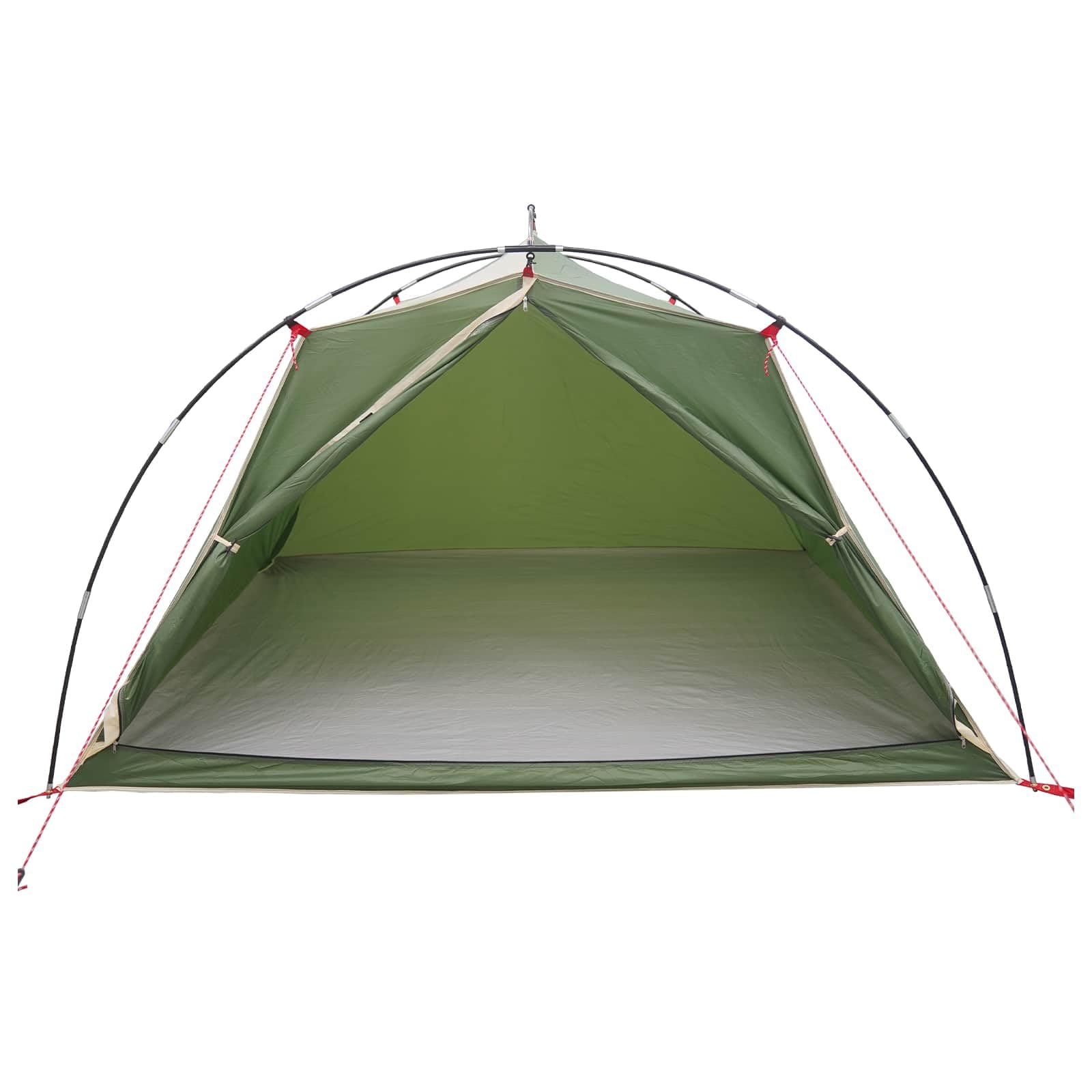 Tunnelzelt Grün 4-Personen 185T Polyester mit PU-Beschichtung, wasserdicht, Winddicht, leicht und kompakt für Camping, Wandern, Festival und Outdoor-Ausrüstung