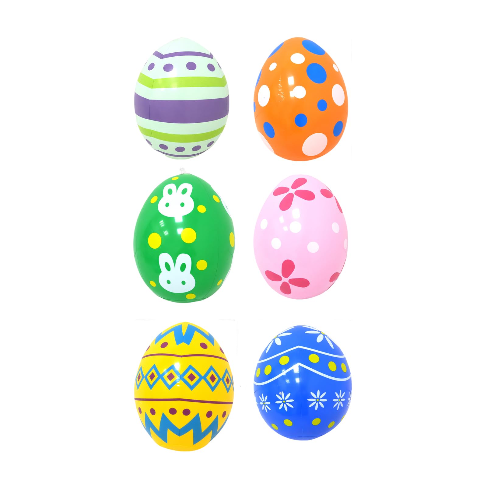 JSGHGDF 6X Oversized Inflatable Easter Eggs Outdoor Spring Decor Colorful PVC Holiday Ornaments for Fence Community Event Eggs Outdoor Spring Decor