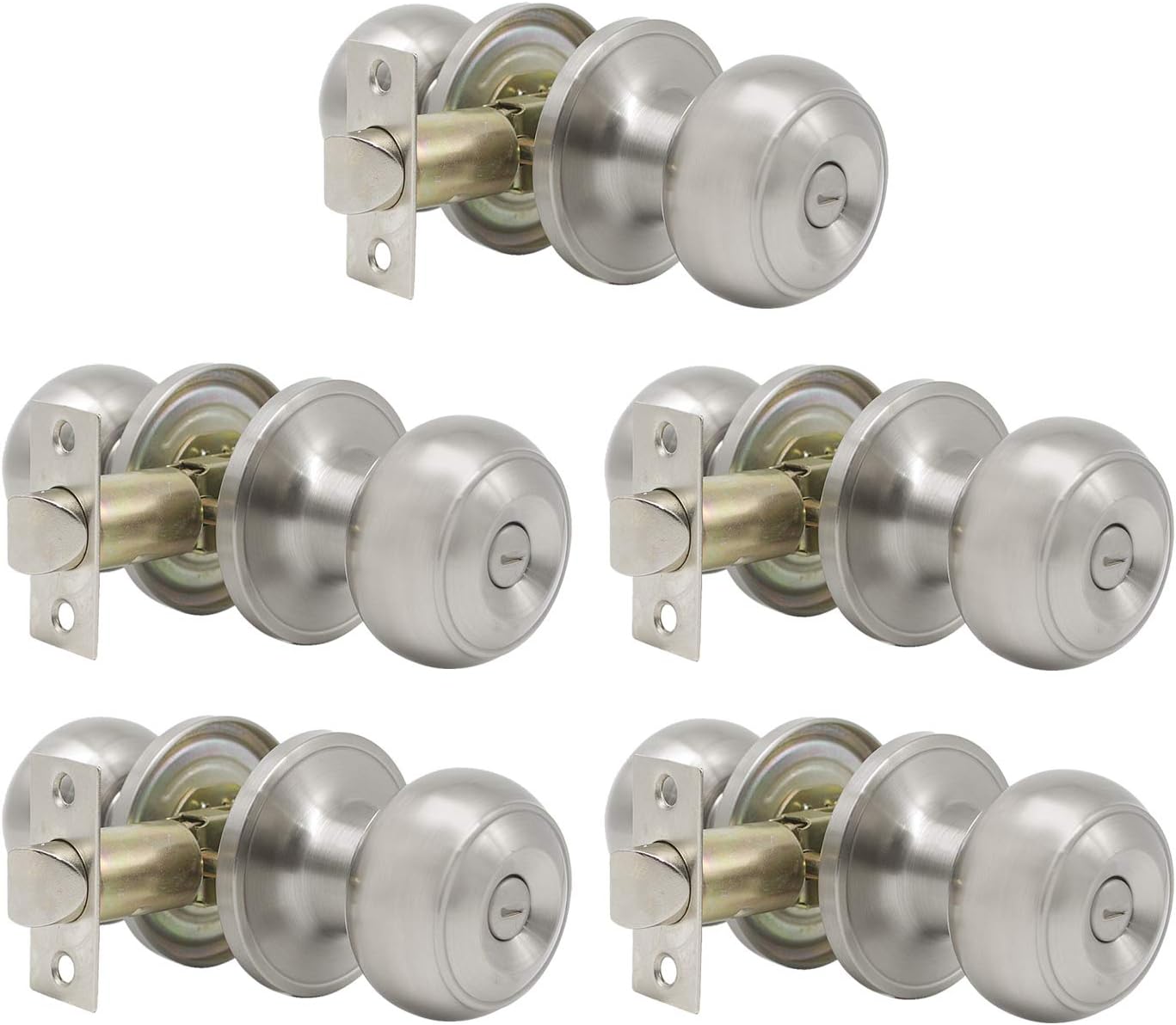 Authentic Crazy Deals Gobrico Modern Privacy Door Lock Satin Nickel Keyless Round knob for Bedroom or Bathroom 5Pack Best Cyber Monday 🔥 Gobrico Modern Privacy Door Lock Satin Nickel Keyless Round knob for Bedroom or Bathroom 5Pack