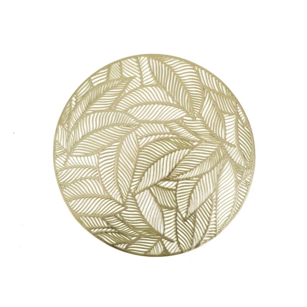 Moderno Estilo escandinavo Redondo PVC Estampado en Caliente manteles Individuales Huecos Hojas Gruesas Posavasos de té Decorativos