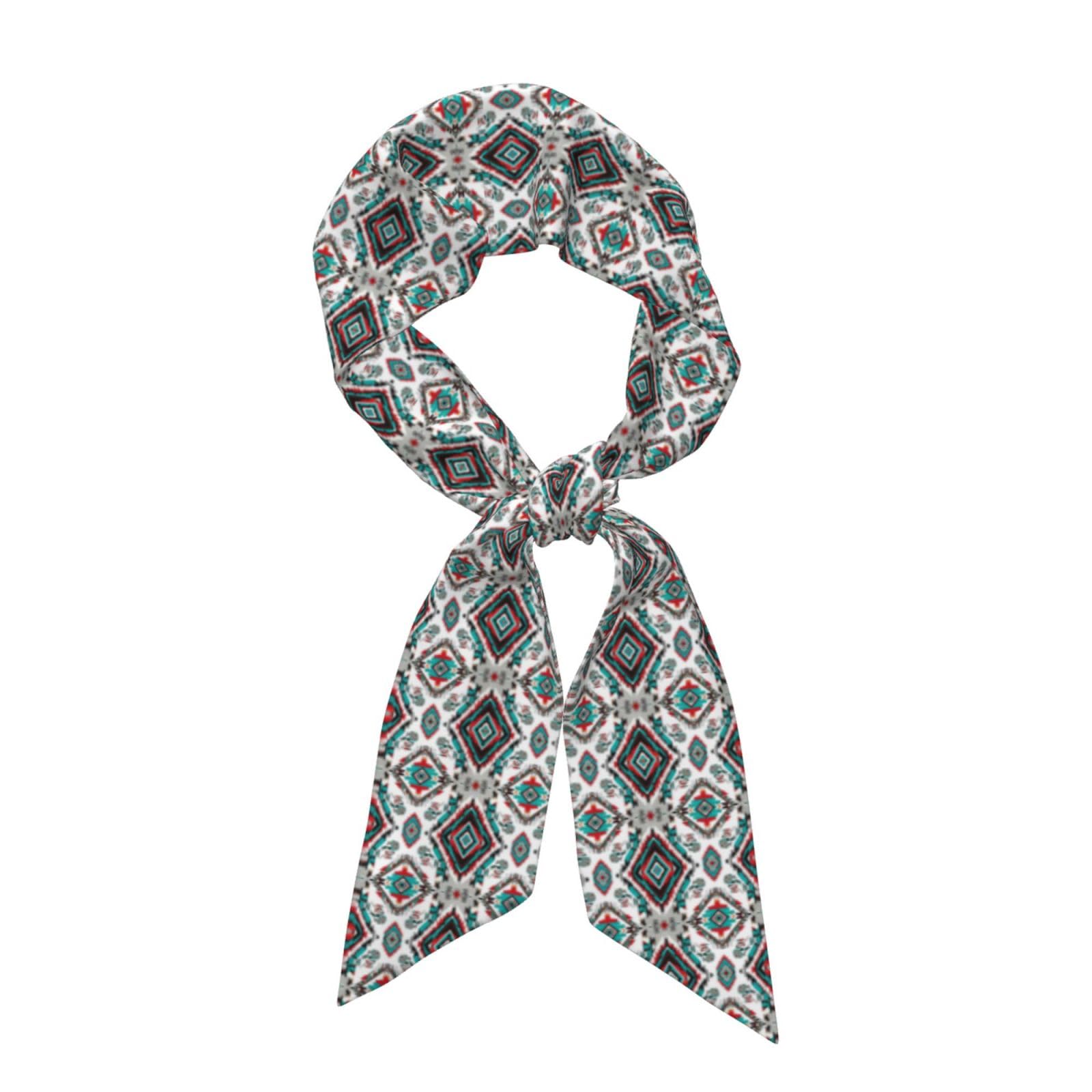 Headbands Head Band for Women Lady Geometric Indiana Western Southwest Tribal Ethnic Aztec White Beauty Skinny Skinny Scarf