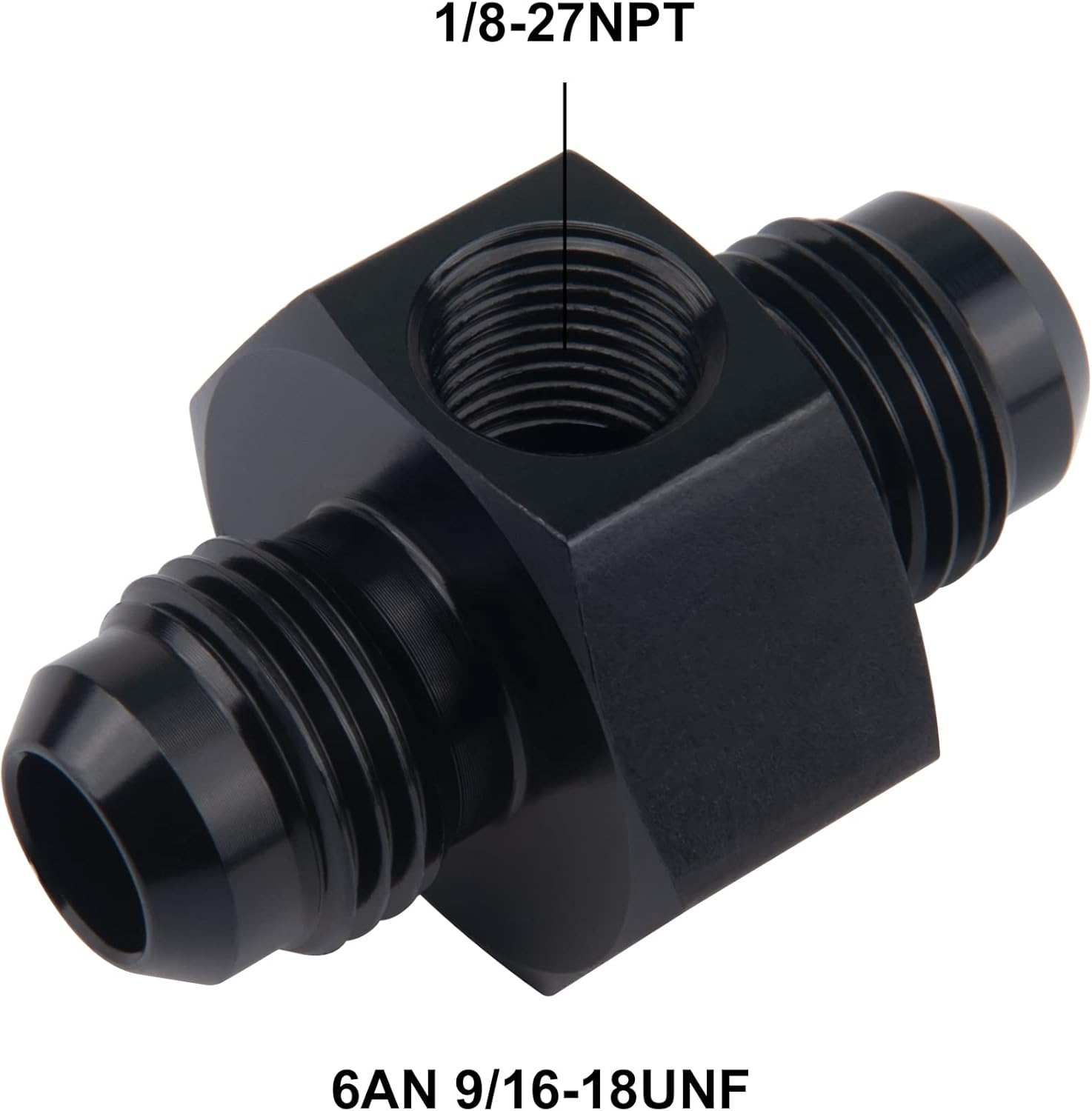 EVIL ENERGY 6AN Male to 6AN Male Union with 1/8 NPT Port Fitting 2PCS Bundle with Adjustable 3AN-16AN Wrench Aluminum Red