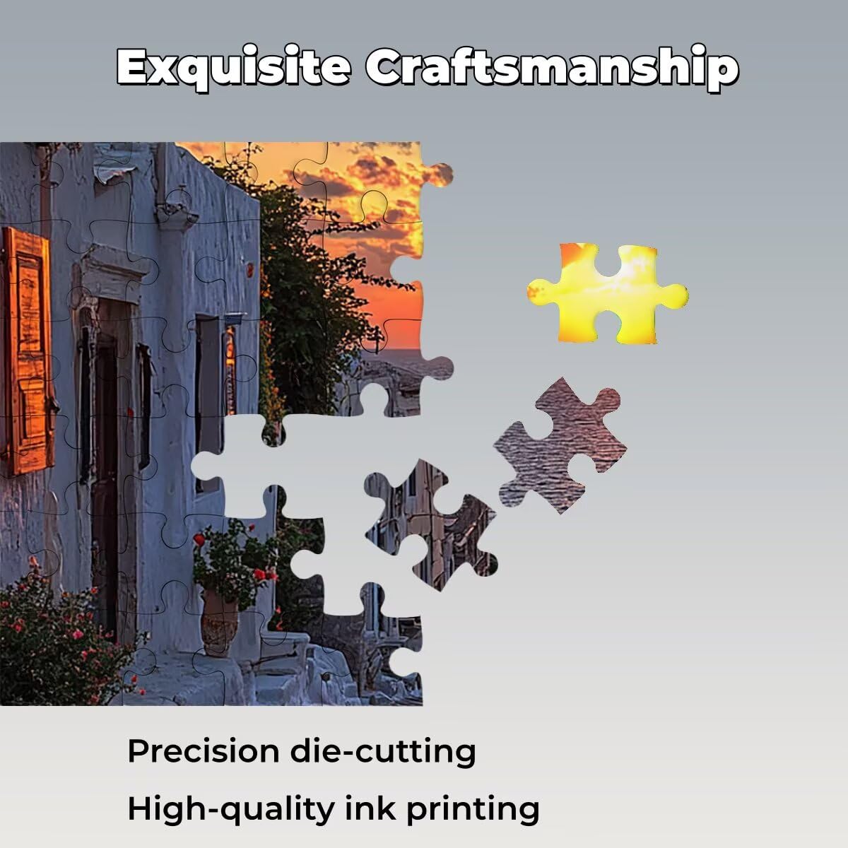 Puzzle 4000 Pezzi Tramonto, Puzzle Adulti Città in Legno, 141x87cm -1183