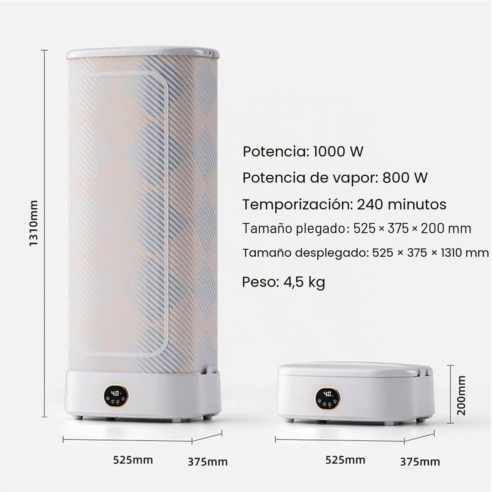 MáQuina Secadora EléCtrica, Armario De Vapor, Secadora A Vapor, Secadora De Ropa, con 3 Modos De Secado Y Temporizador Inteligente, MáQuina De Planchar Y Secado De áCaros