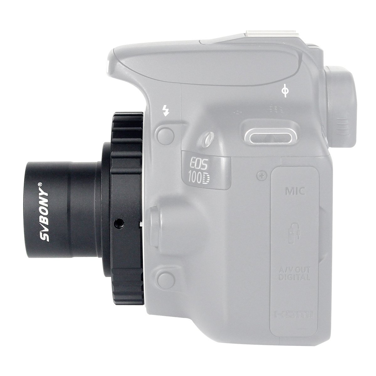 Svbony Adattatore per Fotocamera Telescopica, T e T2 1,25", Anello in Alluminio Compatibile con Canon EOS Rebel SLR DSLR