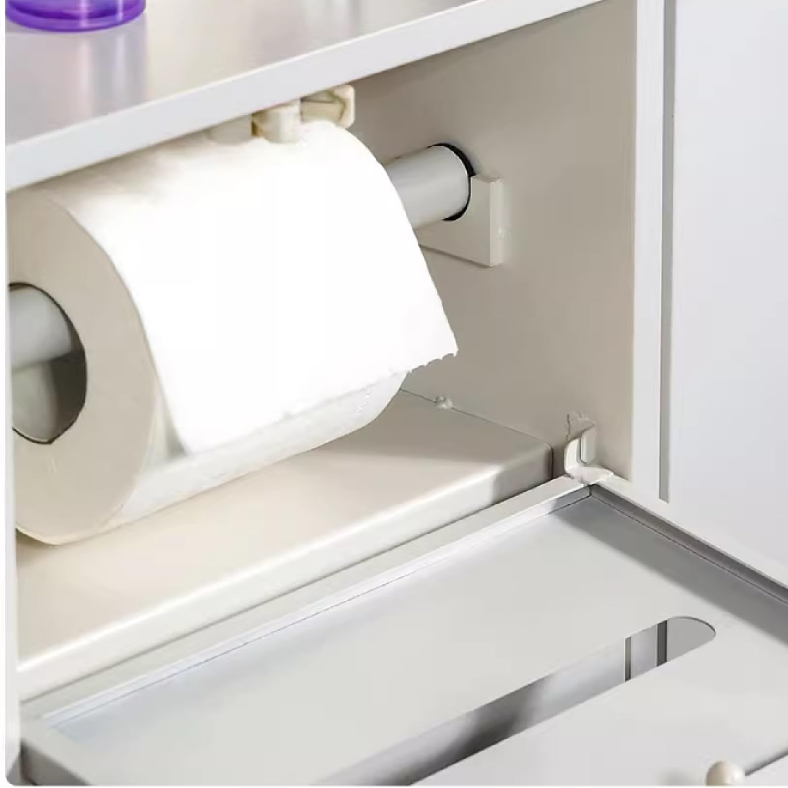 Doccia in acciaio inox – Porta carta igienica impermeabile e bidone della spazzatura da incasso per bagno Sto Shampoo e articoli da toeletta nizer (nero, 66 x 30 x 14 cm)