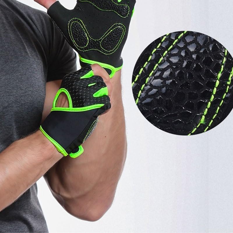 Male Female Sports Palm Guard Half Finger Nylon Gloves Dumbbell Equipment Power Training