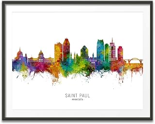 Saint Paul Minnesota Skyline art print poster, unframed -12299