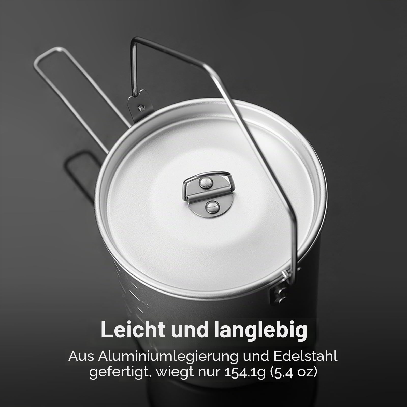 Fire-Maple 0,9L Campingtopf Leichtes Campinggeschirr mit Abnehmbarem Selbstverriegelndem Griff Tragbarer Wasserkocher für Backpacking und Outdoor