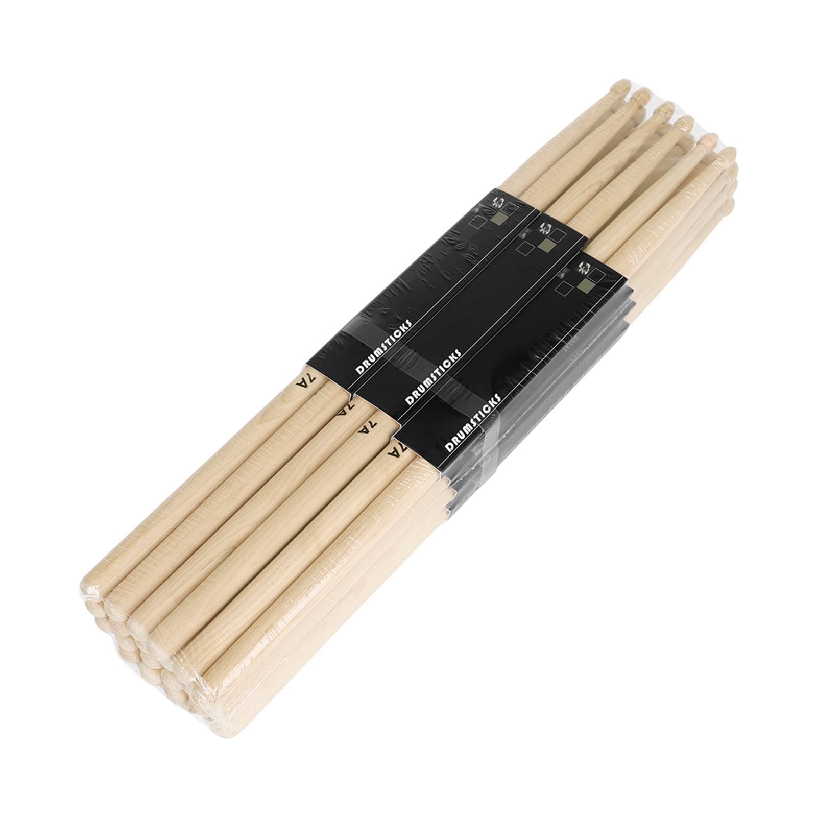 Classic-7A Drumsticks Ahorn Drumsticks, Holz Drumsticks Set, gleichbleibendes Gewicht und Tonhöhe, 12 Paar ovales Top Set mit Tasche