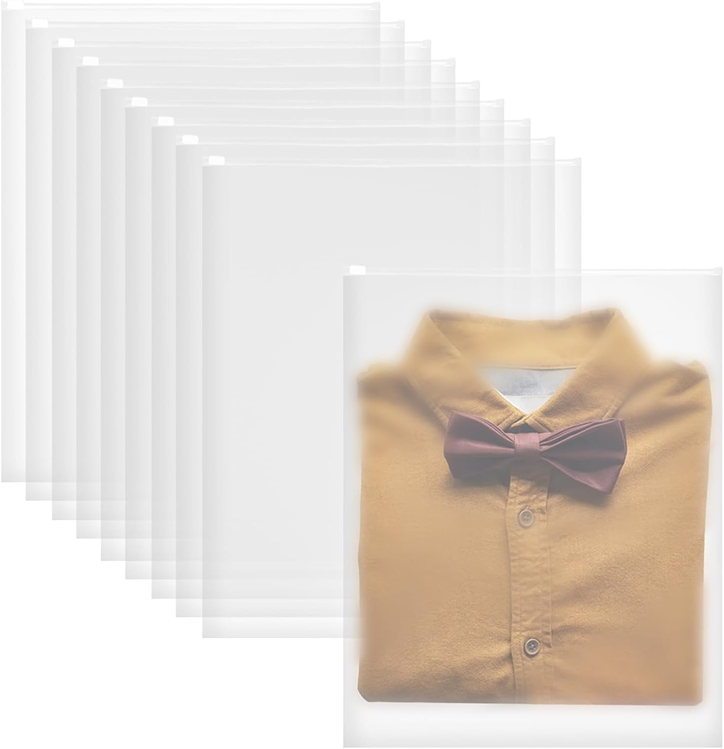 12pcs Large Clear Plastic Bags for Clothes, 12x16 Inches Plastic Zip Lock Bag Travel