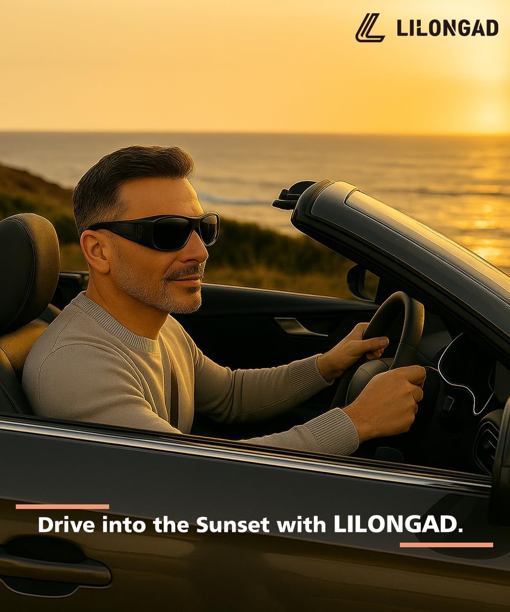 Polarized Fit Over Glasses Sunglasses for Men Women, Wrap Around Sunglasses UV400 for Driving Outdoor Activities - Image 3