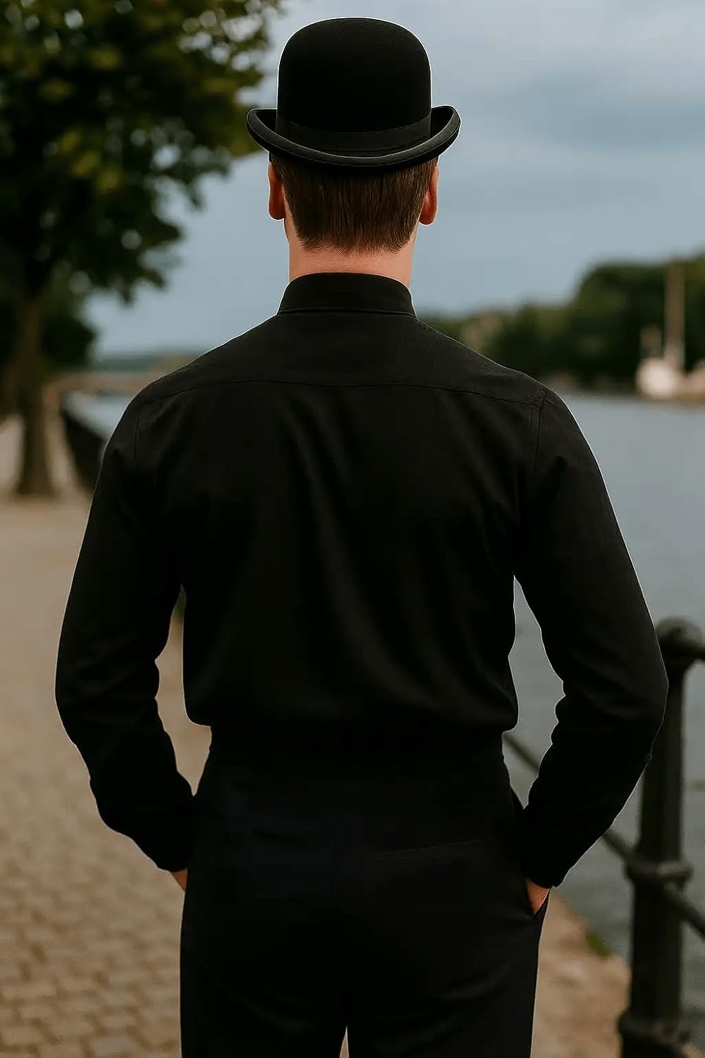 ThePirateDressing Steampunk Victorian Cosplay Costume Mens Ulysses Side-Button Linen Shirt - Image 3