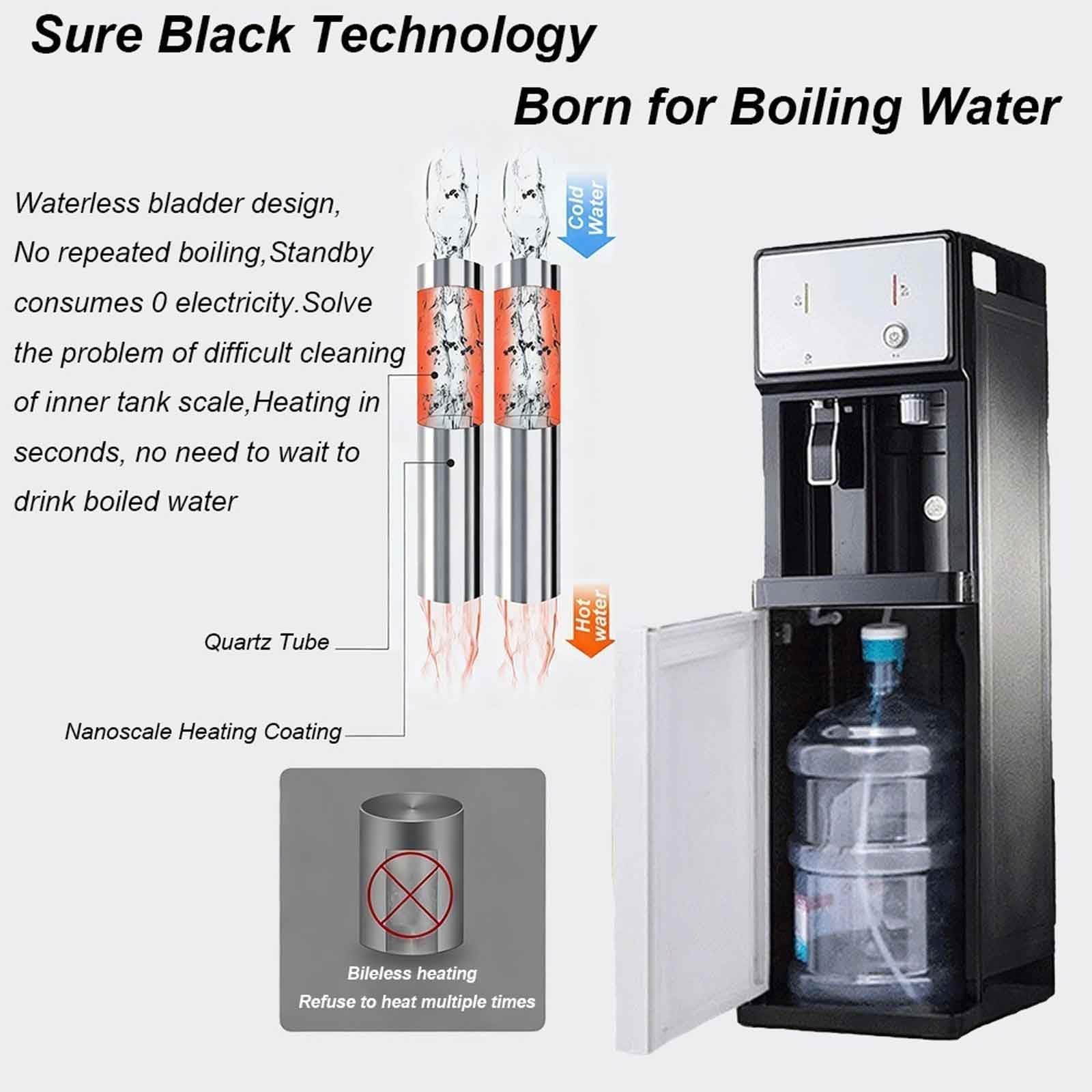 Distributore d'acqua for refrigeratore d'acqua con caricamento dal basso, 3 temperature (freddo, caldo, caldo) for utenti aziendali commerciali, uffici domestici