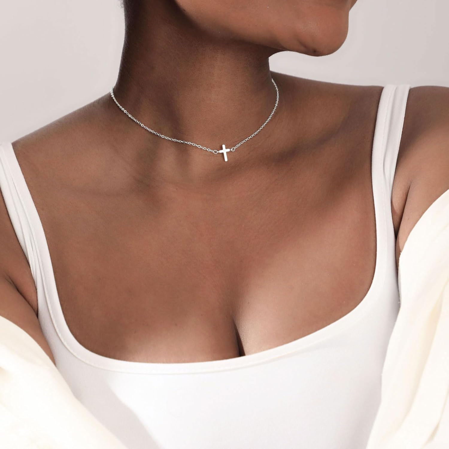 Kyerlyn Dainty Gold Cross Necklaces for Women 14K Gold/Silver Plated Small Cross Pendant Necklace Women Trendy Jewelry Gift - Image 4