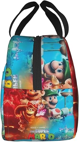 Miniatura 5 de Bolsa de almuerzo aislada con diseño de dibujos animados para juegos, lonchera reutilizable, lonchera Bento, bolsa de almuerzo más fresca, para