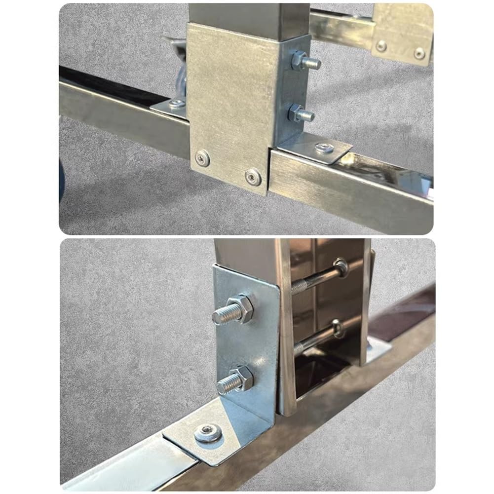 Puerta de Seguridad Extensible de Acero Inoxidable - Barrera de tráfico retráctil con Ruedas - Valla Plegable Industrial (1,5 m x 2,5 m) para Seguridad y Control de Acceso.