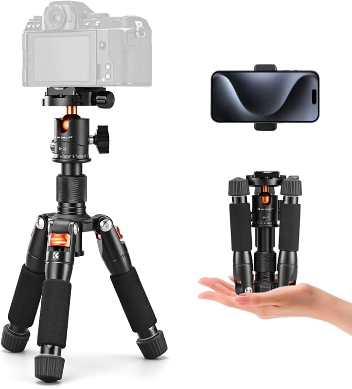20.5" Mini Desktop Tripod | 360 Degree Ball Head, 1/4 inch Quick Release Plate, For Camera Video Camcorder, Load up to 13.22 lbs/6 KG. S225A0+BH-25L