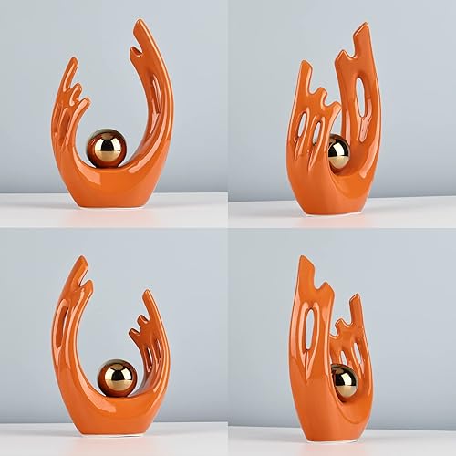 Miniatura 5 de Ceramic Abstract Statues and Sculptures Modern Art Ceramic Statues Orange Living Room Modern Home Decor Dining Table Coffee Table Shelf Entrance