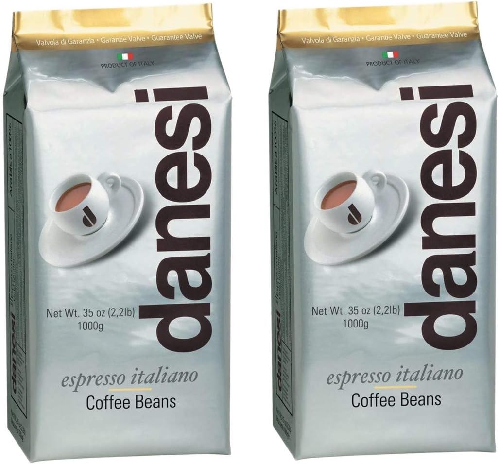 Danesi Caffe Italian Whole Coffee Beans - Espresso Coffee Beans and Medium Roast Whole Bean - Perfect for Espresso Machines, French Press, and Home Brewing - Gold (4.5 lb)