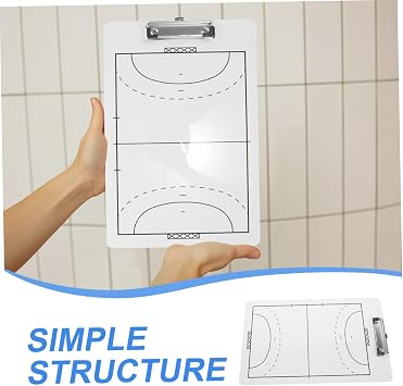 Handball Training Board Double-Sided Clipboard for Wipeable Marker Board for and Strategies Lightweight and Portable Handball Supplies