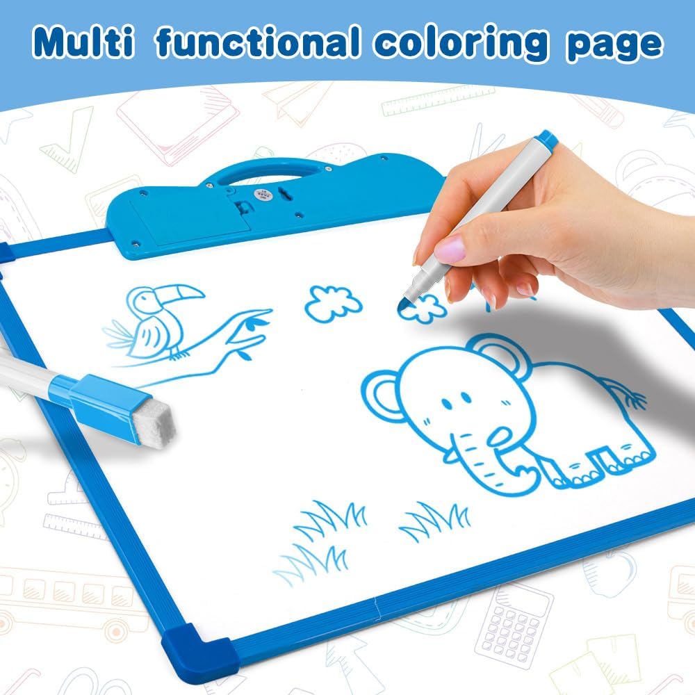 2-in-1 Learning Machine to Teach Children Words, Numbers, Letters, Math, Object Sounds, with Quizzes and Songs + White Board Drawing with Marker Included | Perfect Educational Toy for Kids