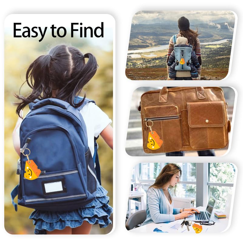 Image of Leather Keychain Case Holder Compatible with Apple AirTag, GPS Airtag Keychain Finder Tracker with Key Ring, Anti-Scratch Protective Air Tag Cover | Leather