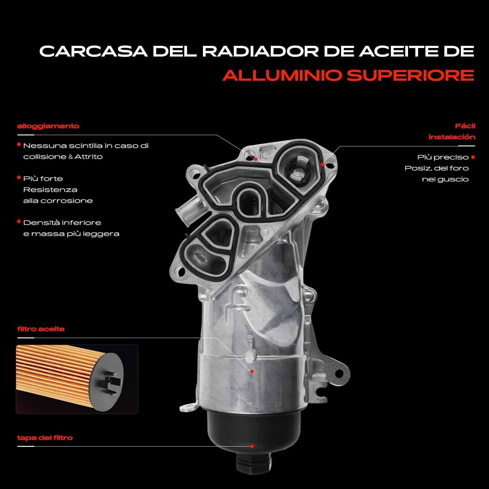 Frankberg Radiatore dell'olio olio motore raffreddato ad acqua | Compatibile con: S-Max WA6, Berlingo/Berlingo Primo monovolume GFK GJK MF, 2008 I CU, 307 Pausa 3E