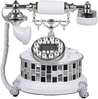 TEmkin Teléfono Retro Teléfono Resina Hogar Oficina Teléfono Fijo Sala Artesanía Muebles Teléfono Fijo 98,625.6 in (Color: Blanco) (Blanco)