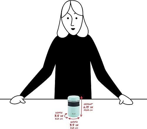 Miniatura 4 de BUILT Tarro de alimentos aislado al vacío de 16 onzas, doble pared, color negro