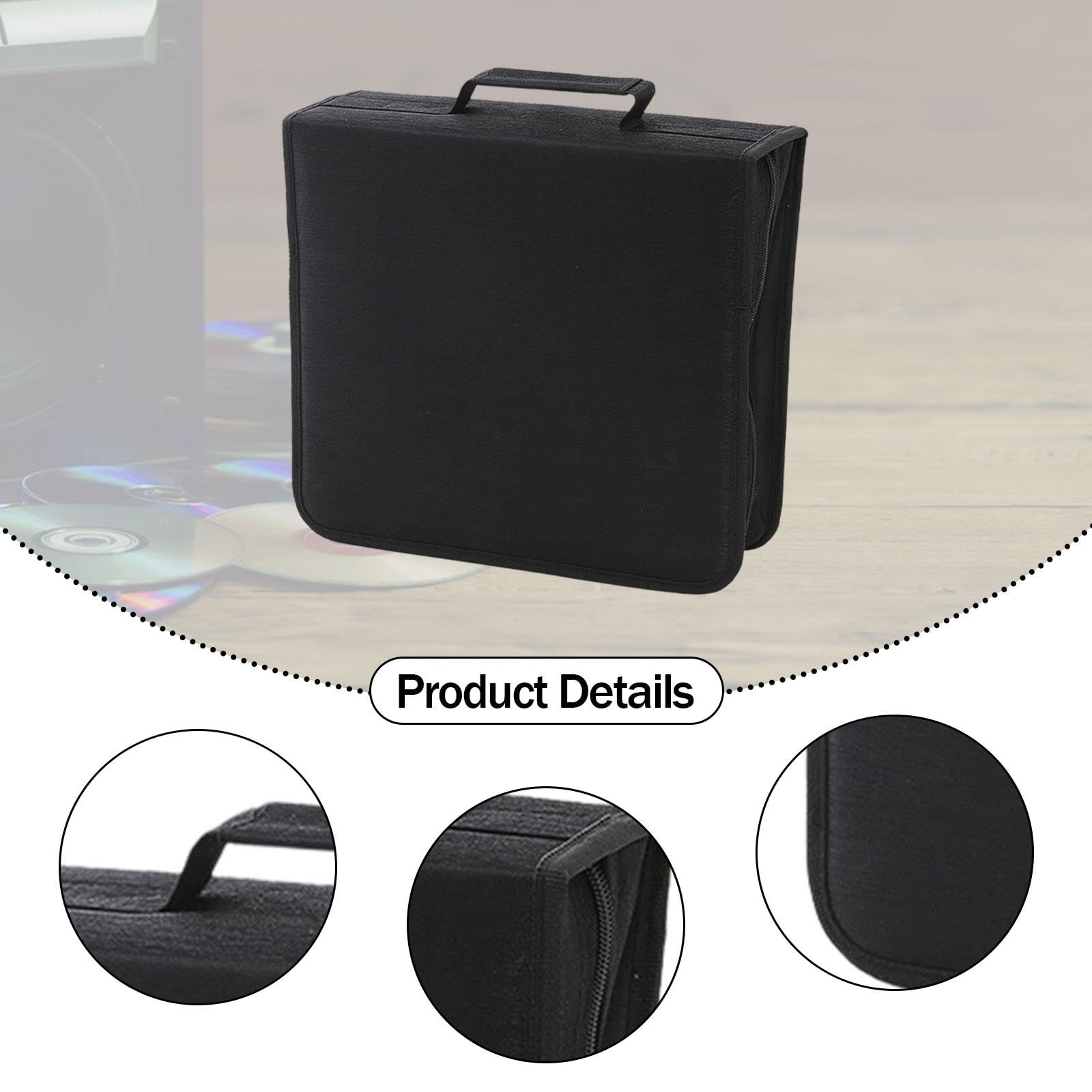 Porta CD/Dvd, Organizer con capacità di 256, Resistente ai Graffi, Elegante Raccoglitore portadischi per Auto e casa, Nero