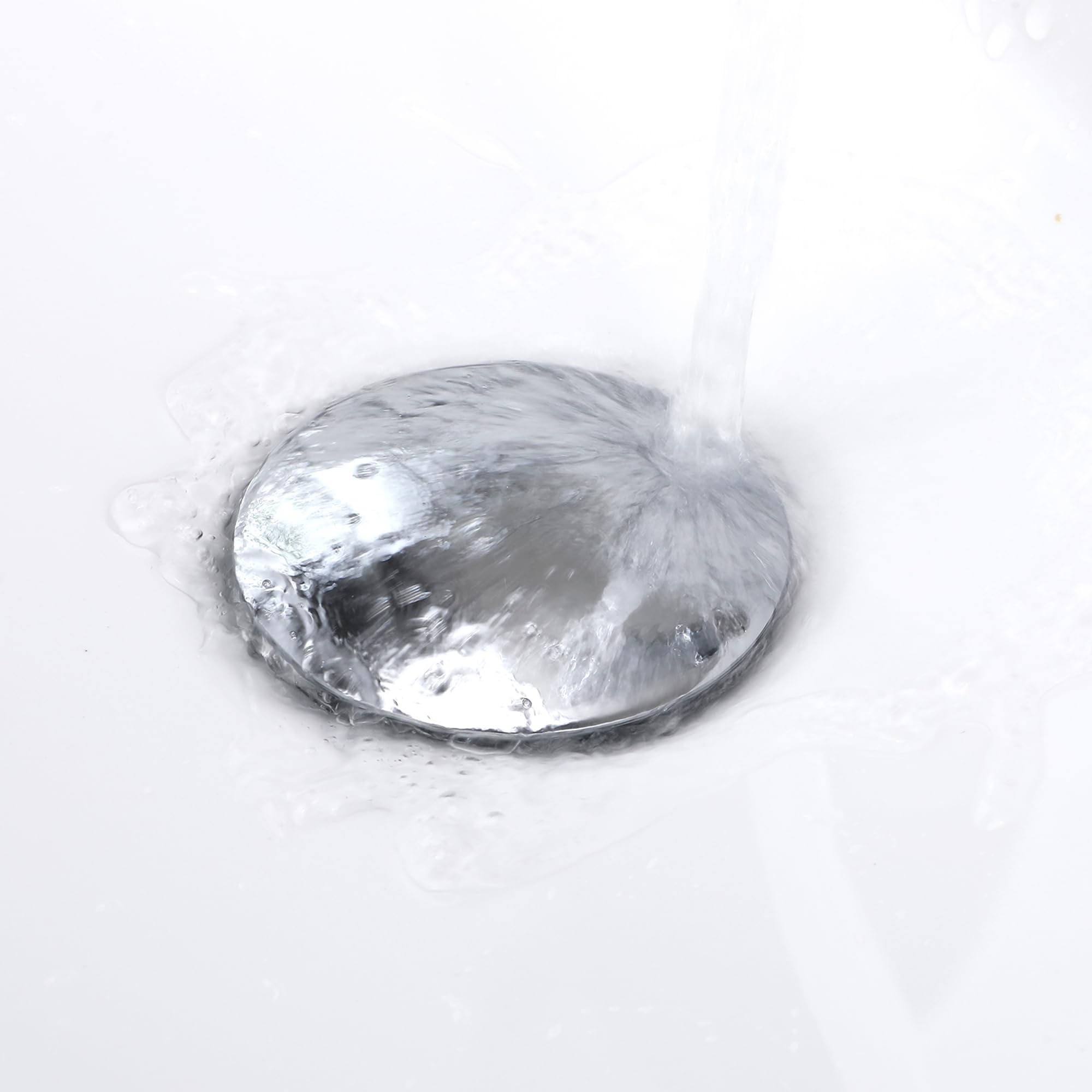 Tapón de drenaje desplegable para lavabo de baño, lavabo de tocador (sin desbordamiento, cromado)