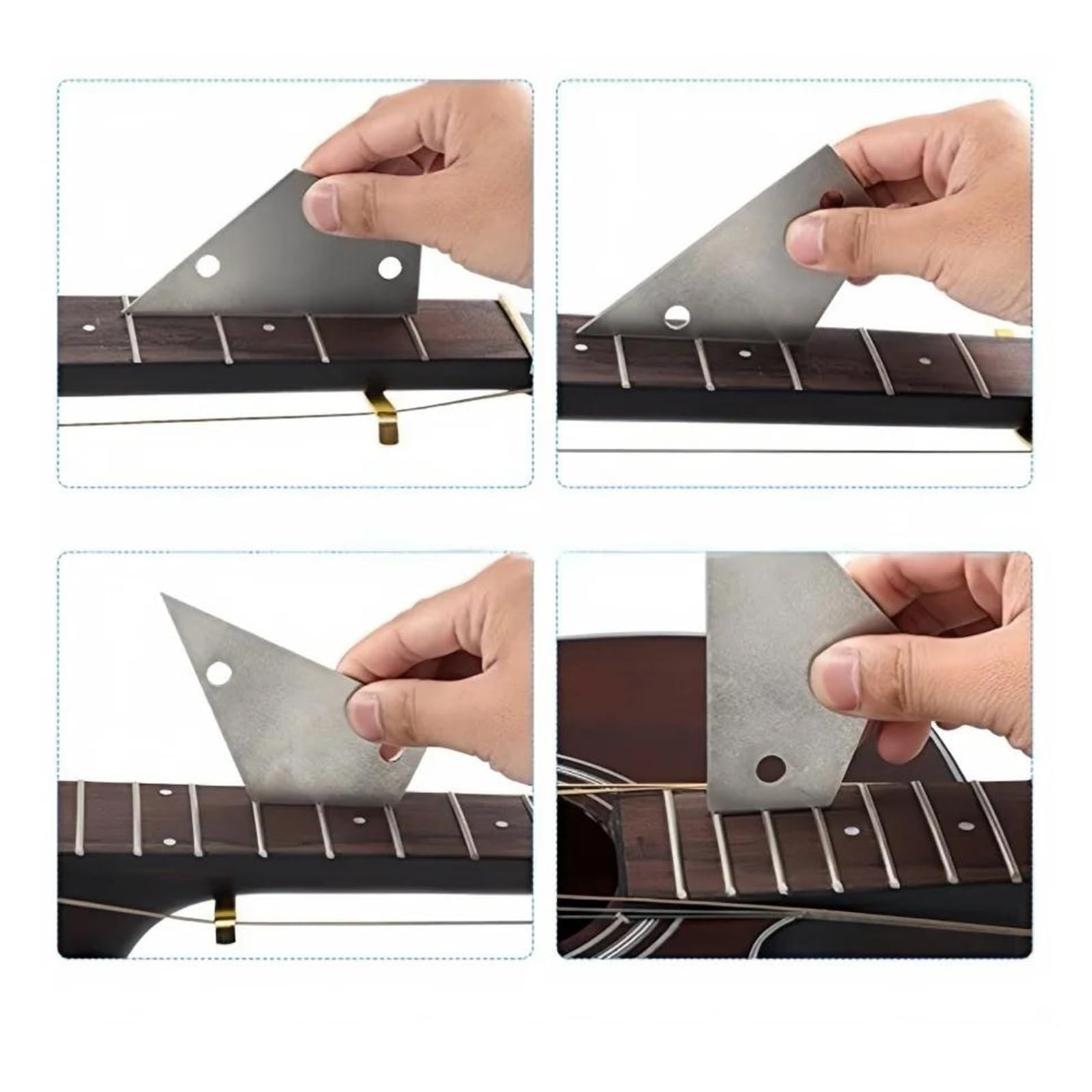 Herramientas de guitarra Kit de pulido de trastes de guitarra de 4 piezas herramienta de pulido de arco de diapasón