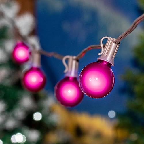 Miniatura 28 de Tira de luces G40 de 25 pies para patio al aire libre con 25 bombillas de globo azul, tira de luces para interiores y exteriores, tira de luces