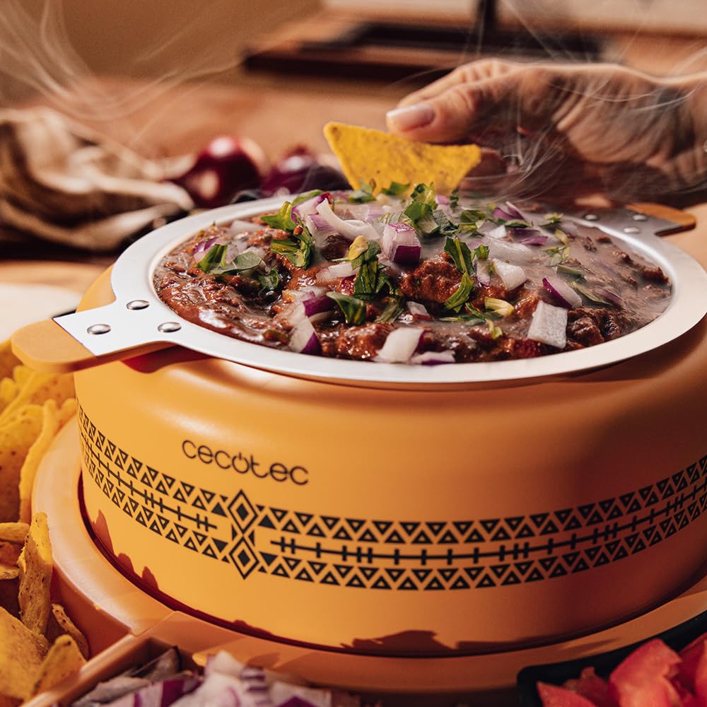 Cecotec Tacos Taco Maker Fun Taco Andale Maszyna do podgrzewania składników. 40 W, 600 ml komora środkowa, atrakcyjny design dla dzieci, 4 przegródki i 4 silikonowe formy