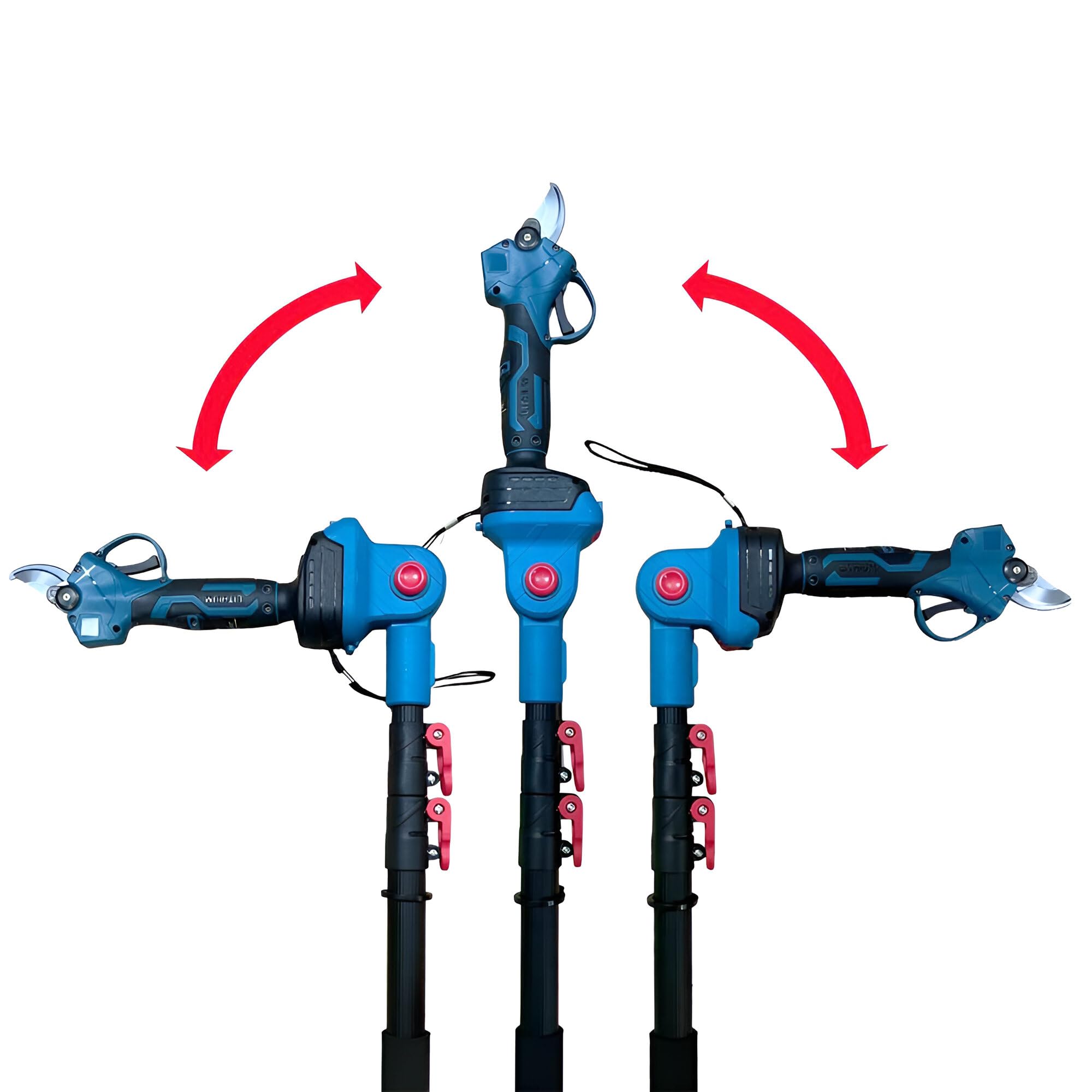 Set Motosega Elettrica 6" e Tronchese, Kit Potatura con Asta Telescopica 255 cm, 2 Batterie 48V, Lame per Taglio Alberi