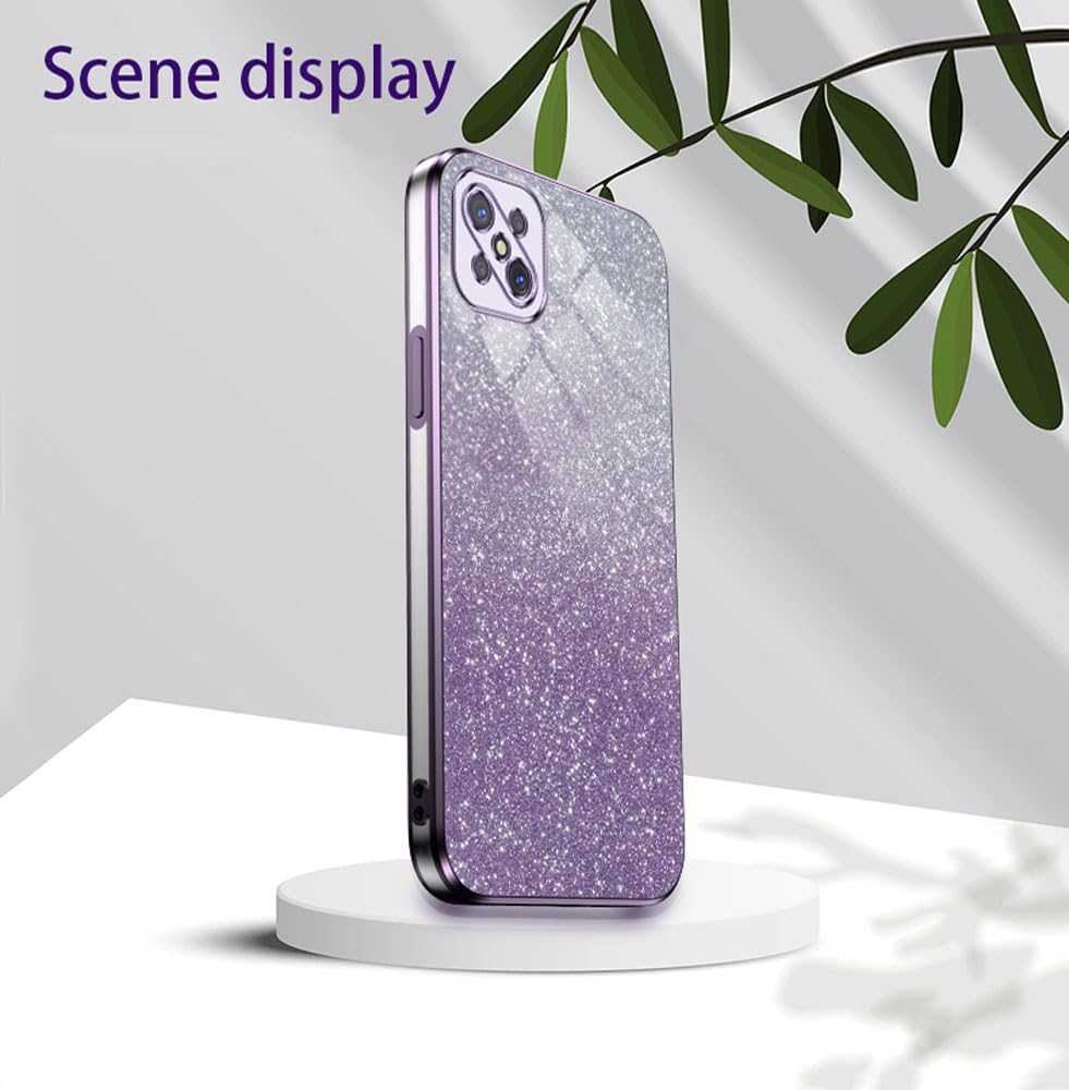 Per OnePlus Nord 2 5G Custodia Per Telefono Elettrolitico Con Polvere Glitterata Sfumata Viola