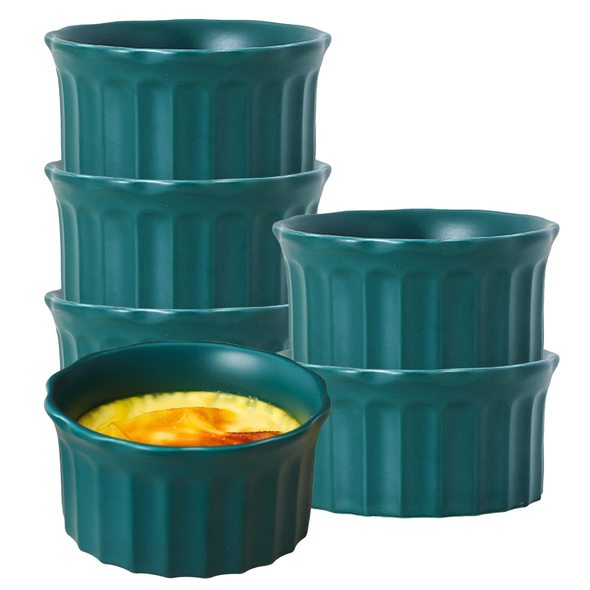 Bol à soupe, bol à riz, bol à déjeuner, ensemble de ramequins, 230 ml, ramequins à crème brûlée, plats à soufflé allant au four, ramequins à soufflé, ramequins for friteuse à air-rose-lot de 8 (Color