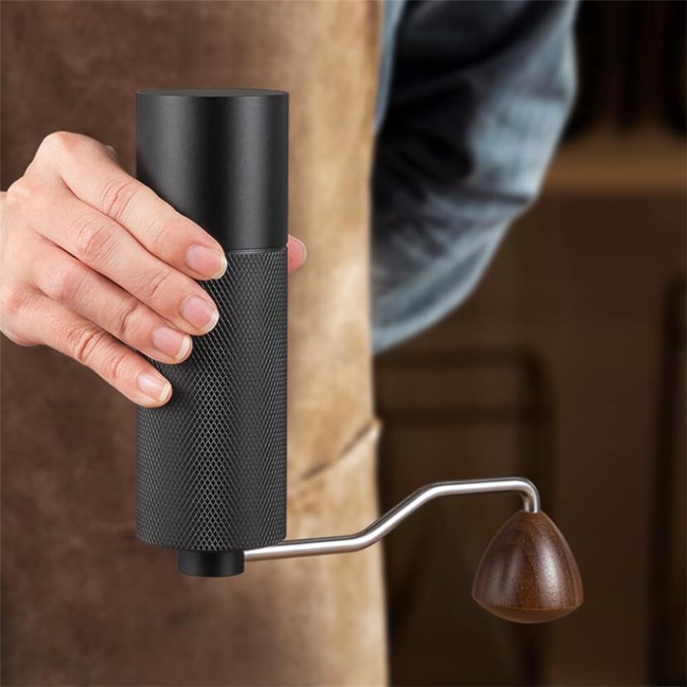 Negro Molinillo De Café De Mano Portátil Molinillo De Café En Grano CNC Hogar Pequeño Molinillo De Café De Mano -Negro -aleación de Aluminio