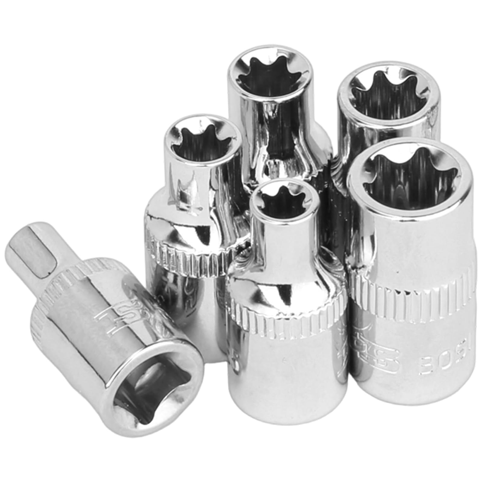 Tsophreniq 6Pieces Precisions Machined Hexes Socket Set 1 / 4Inch Drive Ratchets Wrench Heavy Duty Tool For Mechanics Steel
