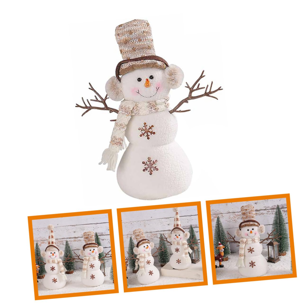 Didiseaon 2 Pezzi Bambola Pupazzo di Neve con Cappello Natalizio Albero Natale Christmas Tree Mini Albero di Natale da Tavolo la Finestra di aggrappa Decorazione Natalizia
