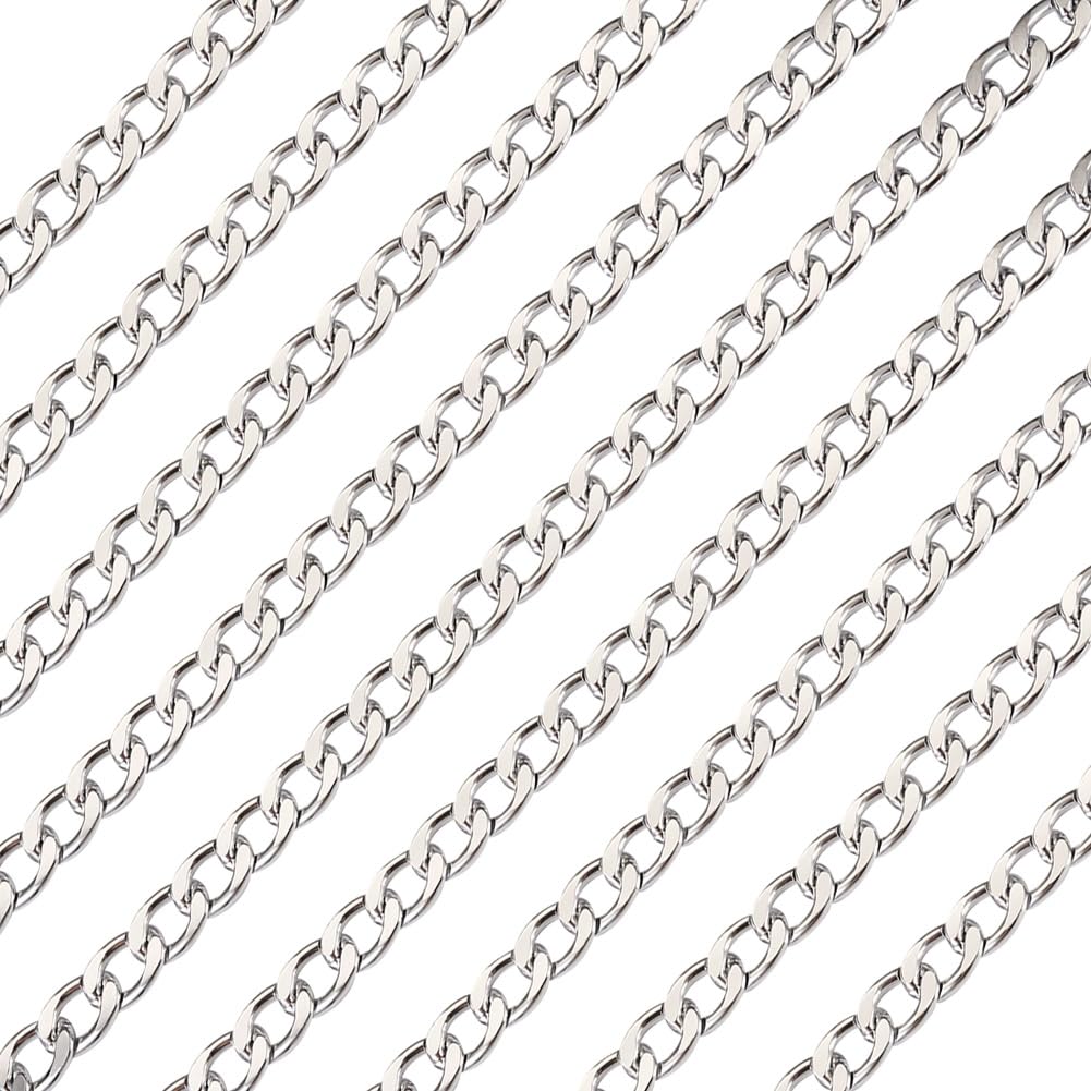 16.4Feet Catene di Alluminio Curb Catena ritorta Non saldata Argento Metallo Ovale Catena Link Bulk 16x11x2.8mm per Fai da Te Gioielli Facendo